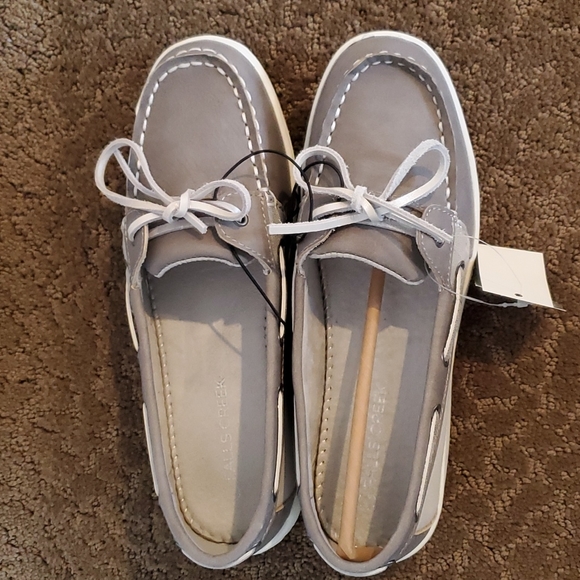 Falls Creek Shoes Women Falls Creek Faux Leather Allie Gray Boat